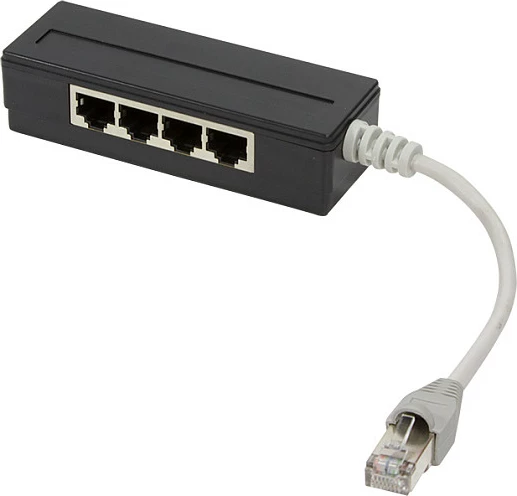 Adapter modular LogiLink, splitter 4 porta, 1xRJ45 në 4xRJ45, i zi