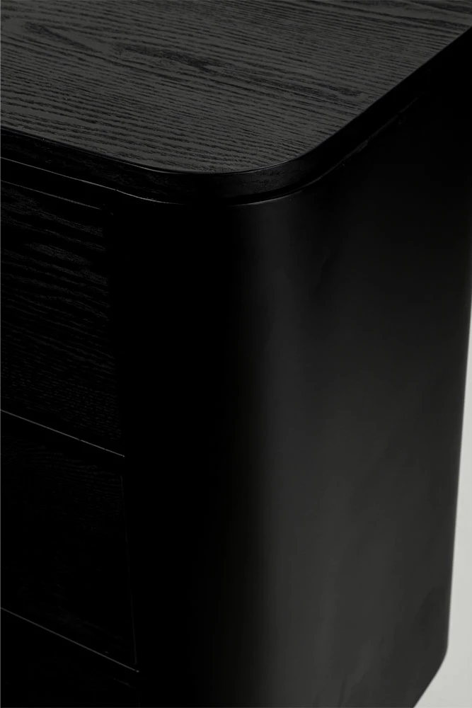 Komodë Colombo, e zezë me detaje të arta, 118x39x77