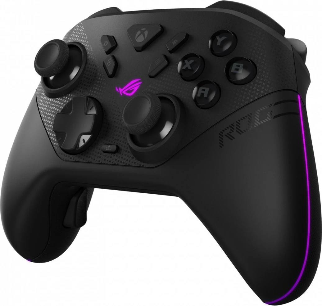 Gamepad Asus ROG Raikiri II për Xbox/PC/ROG Ally, tri-mode (USB-C/2.4GHz/Bluetooth), zi, me stendë karikimi dhe etui