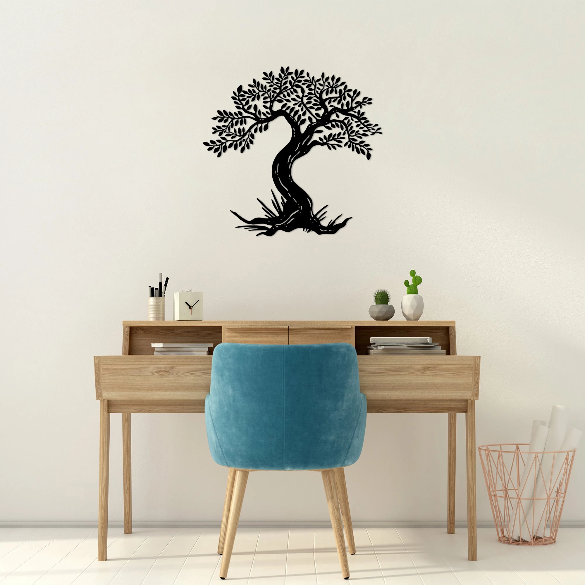 Aksesor dekorativ metalik për mur, Monumental Tree 12, Wallity