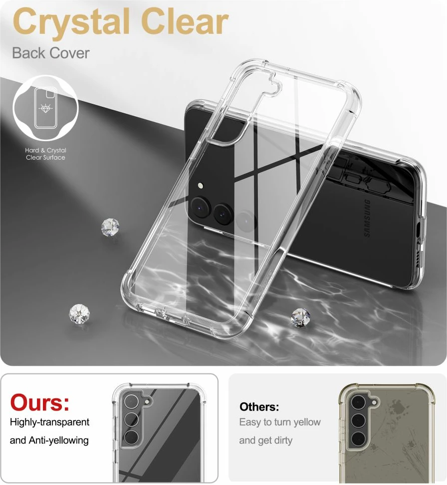 Mbështjellës, Tech-Protect Kevlar për Samsung Galaxy S23+, ndërtim dy-shtresor me mbrojtës ekrani të integruar, mbrojtje 360°, transparente