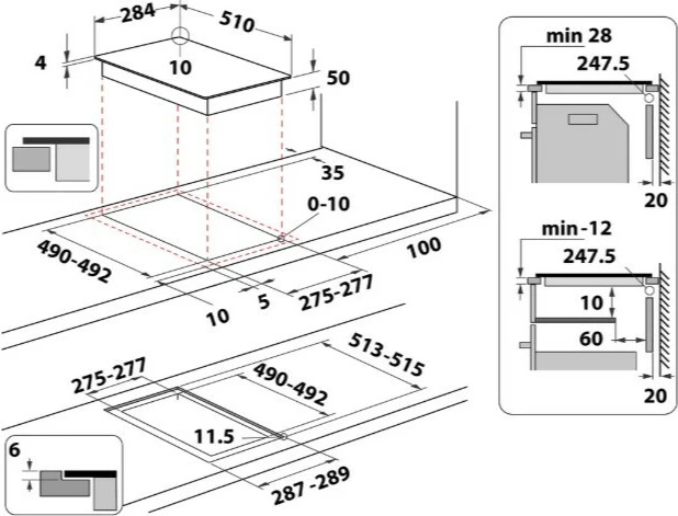 Pllakë gatimi me induksion Whirlpool WSQ0530NE, 2 zona, e zezë