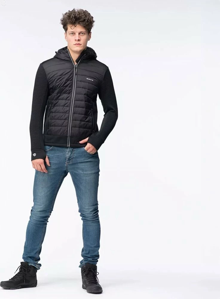 Xhaketë quilted për burra Iguana GUELO, madhësia L, e zezë