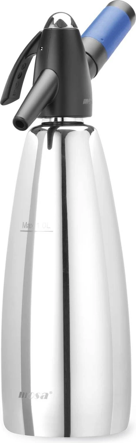 Sifon sodë, Bar Up, 1 L, Ø100 x 320 mm, çelik inox, argjendtë