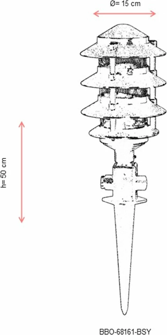 Llambë muri për jashtë Opviq, BBO-68161-BSY, e zezë