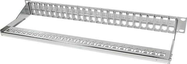 Patch panel LogiLink Keystone 1U, 48 porte, shielded, CAT6A, gri
