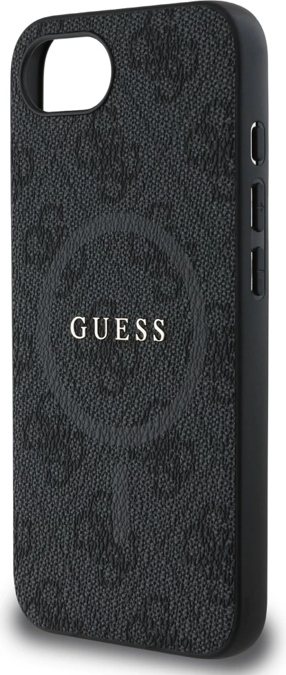Mbështjellës Guess PU Leather 4G Colored Ring me MagSafe për iPhone 16e 6.1", i zi