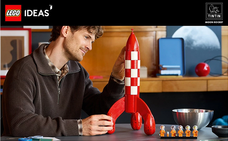 Set ndërtimi LEGO Ideas 21367 Tintin Moon Rocket, 1283 pjesë, 18+, multikolor