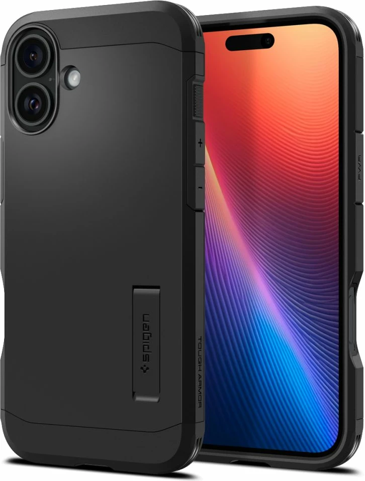 Mbështjellës Spigen Tough Armor MagSafe për iPhone 16, i zi