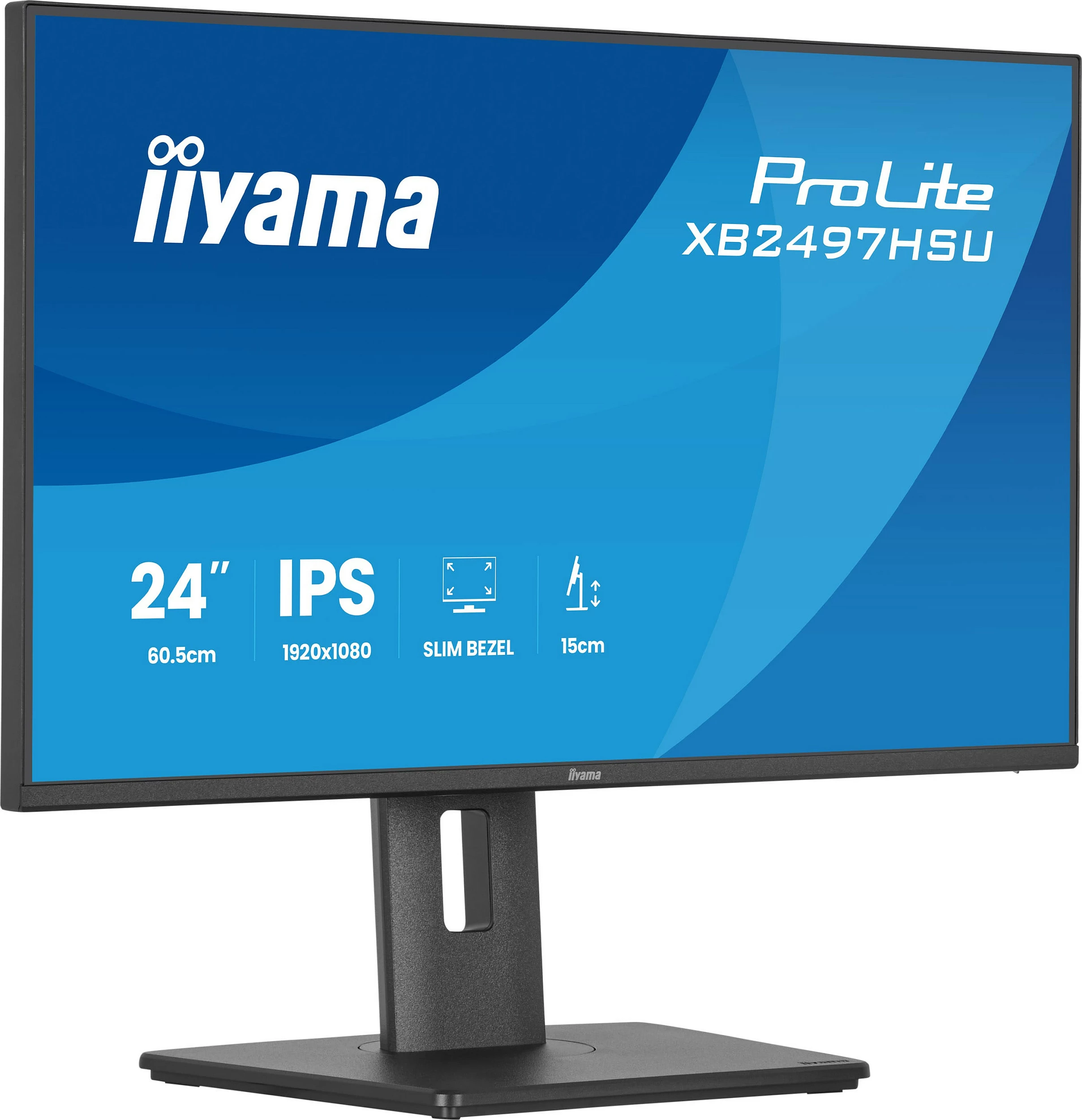 Monitor iiyama ProLite XB2497HSU-B1, 23.8", IPS, FHD 120Hz, HDMI/DisplayPort, zi