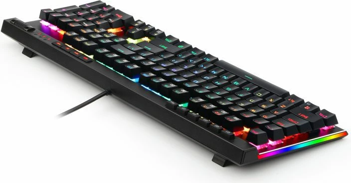 Tastierë mekanike gaming Redragon VATA K580, full size, RGB, me kabllo USB, blue switch, 5 tasta makro, e zezë