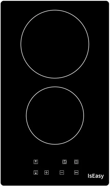 Pllakë gatimi IsEasy T2V-01M, elektrike/ceramike, 2 zona, 3000 W, e zezë
