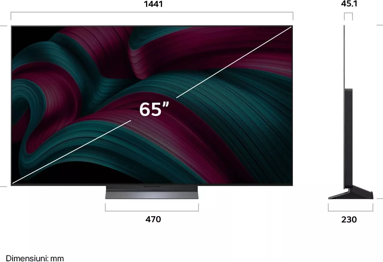 Televizor OLED LG OLED65C51LA 65\" 4K UHD Smart (webOS), 120Hz/144Hz VRR