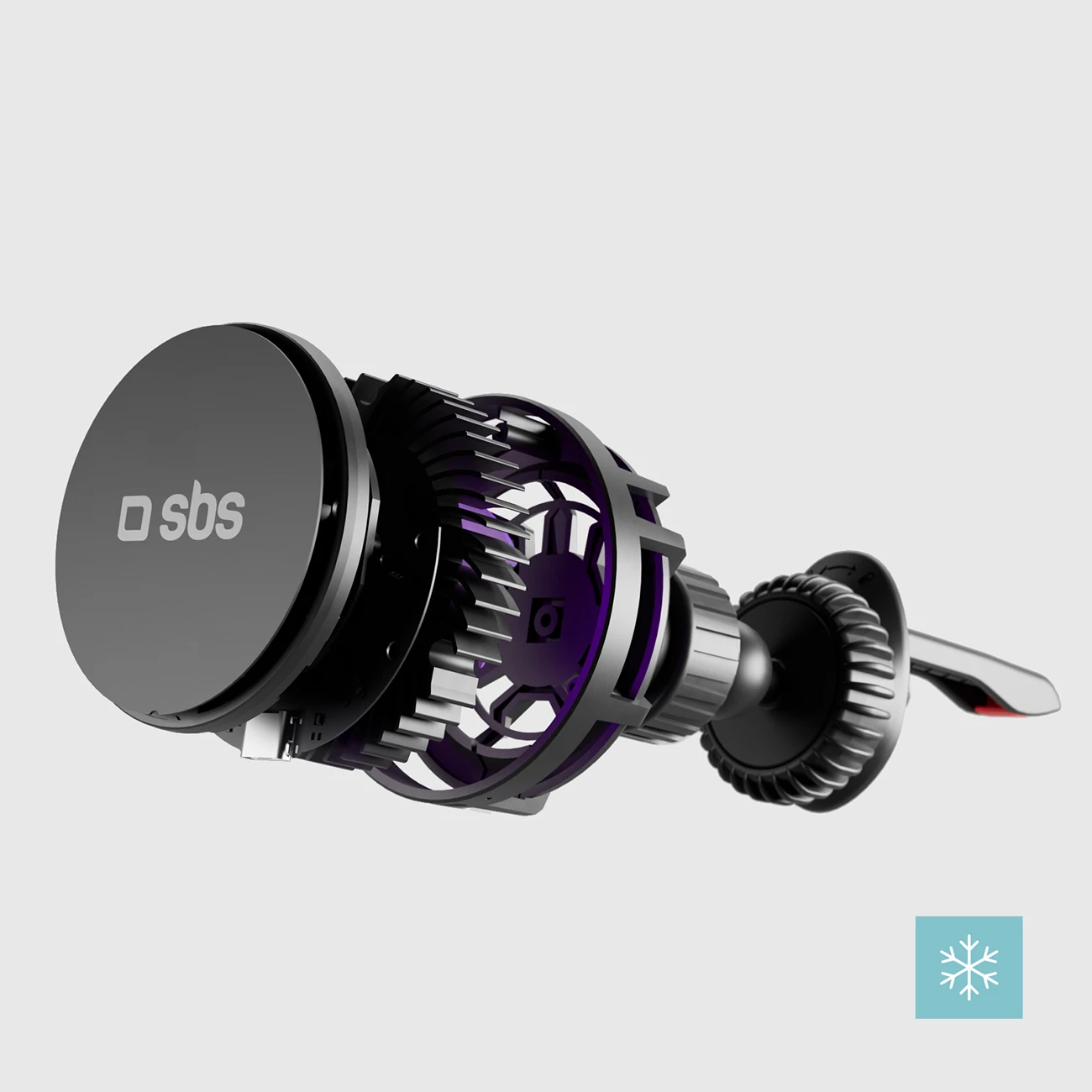 Mbajtës magnetik me karikues wireless SBS TESUPFANWIR15W, për grilë të ajrit, 15W, me ftohje, i zi