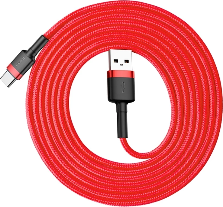 Kabllo Baseus Cafule CATKLF-C09, USB në USB-C, 2m, e kuqe
