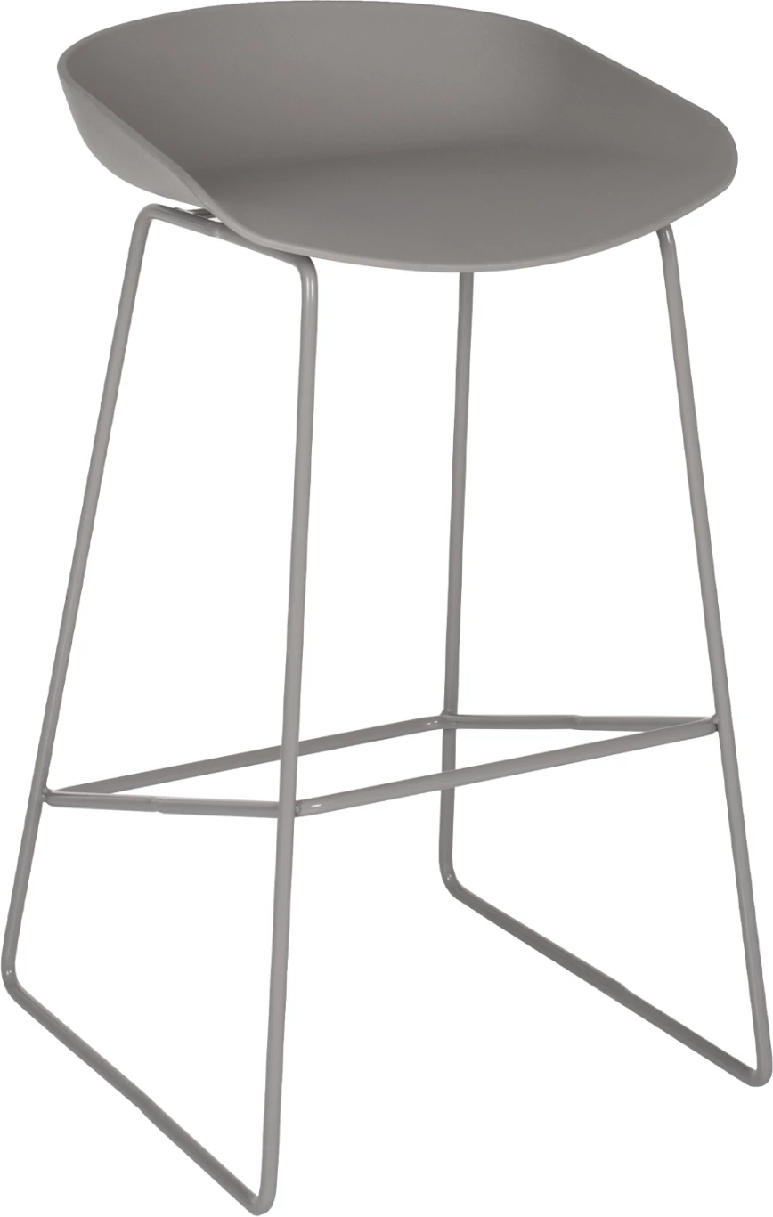 Karrige për bar metalike FH8450.10 me ulëse gri PP 47x47x83cm, set prej 2 copë