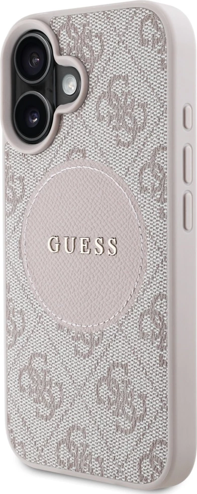 Mbështjellës Guess 4G Circle Classic Logo MagSafe për iPhone 16, Rozë