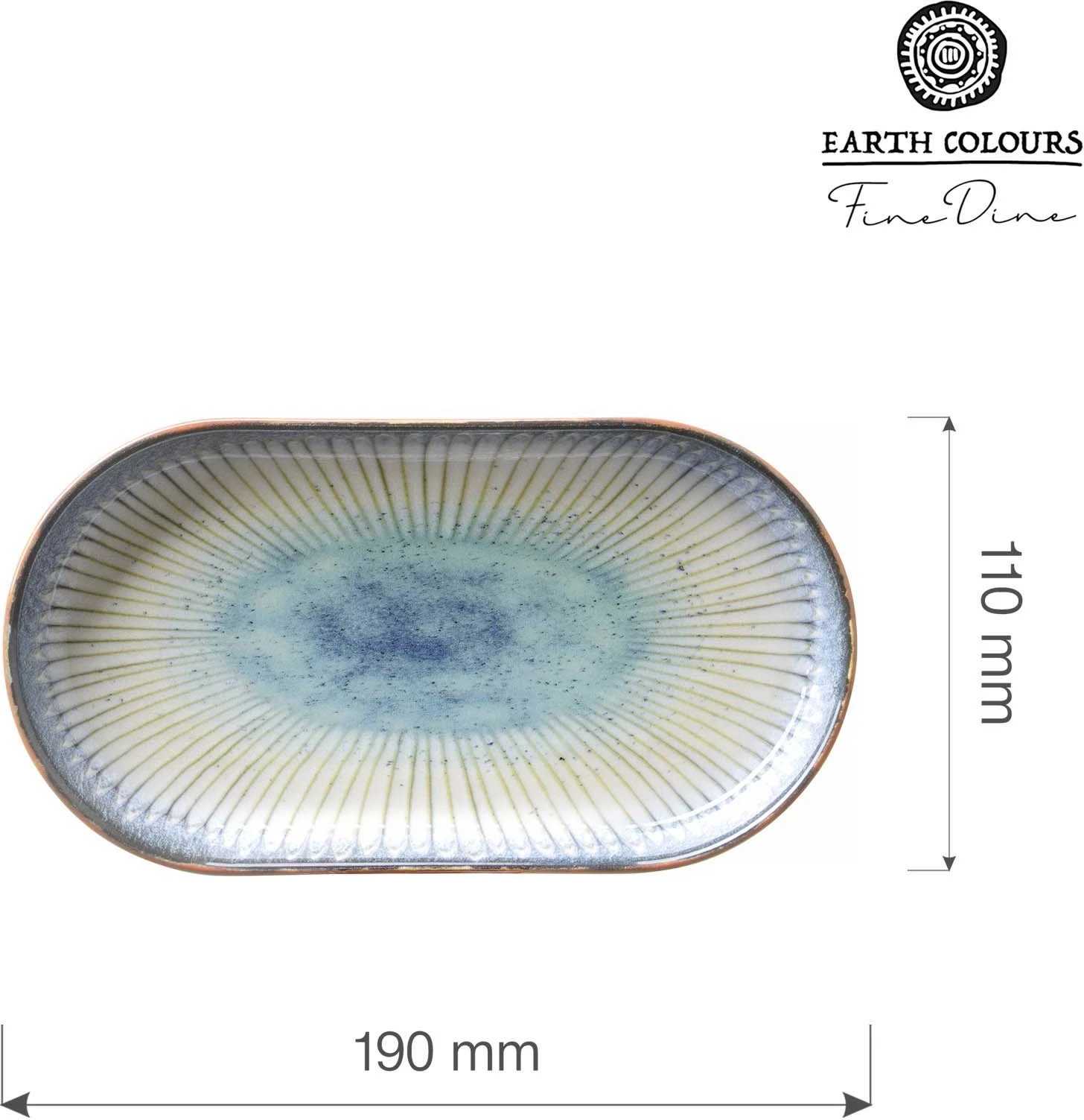 Pjatë ovale Fine Dine Galaxy 290mm porcelan blu, set 6 copë