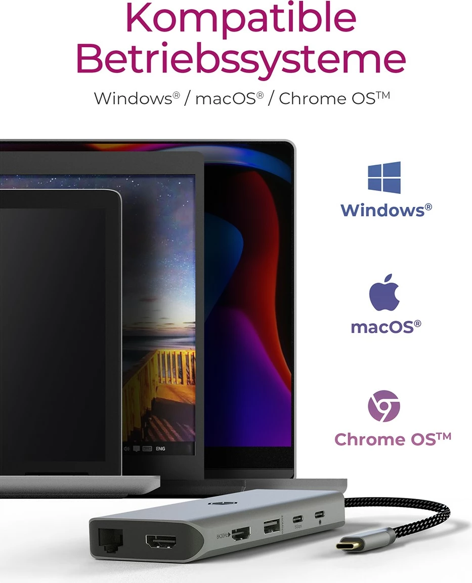 Docking station ICY BOX IB-DK4061-CPD, USB Type-C, 100W, HDMI, Ethernet, gri