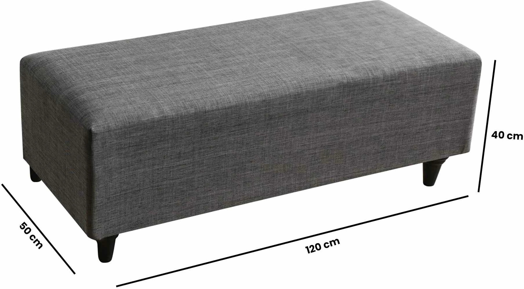 Pouf Flavia, ngjyrë gri, Atelier del Sofa