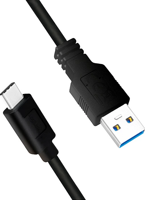 Kabllo USB LogiLink CU0167, USB-A në USB-C, 0.5 m, USB 3.2 Gen 1, 3A, e zezë