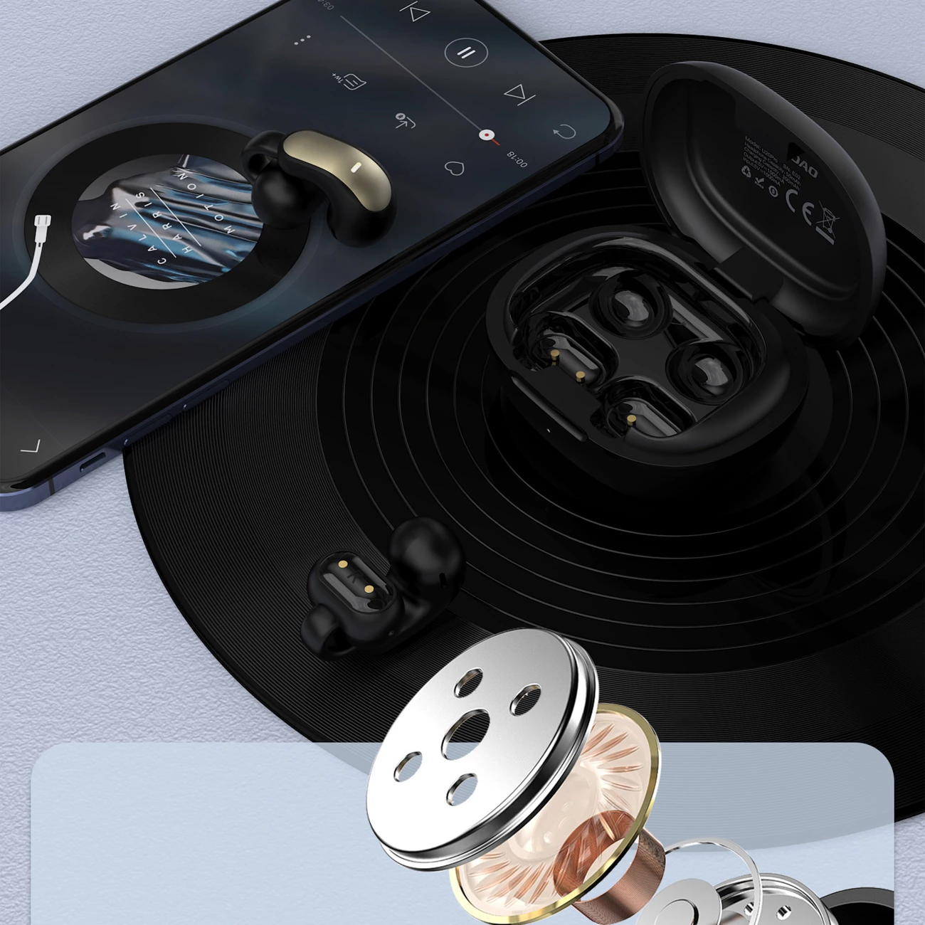 Kufje Dudao U20 Pro TWS Bluetooth 5.4, USB-C, 300 mAh/50 mAh, të zeza, paketim kuti