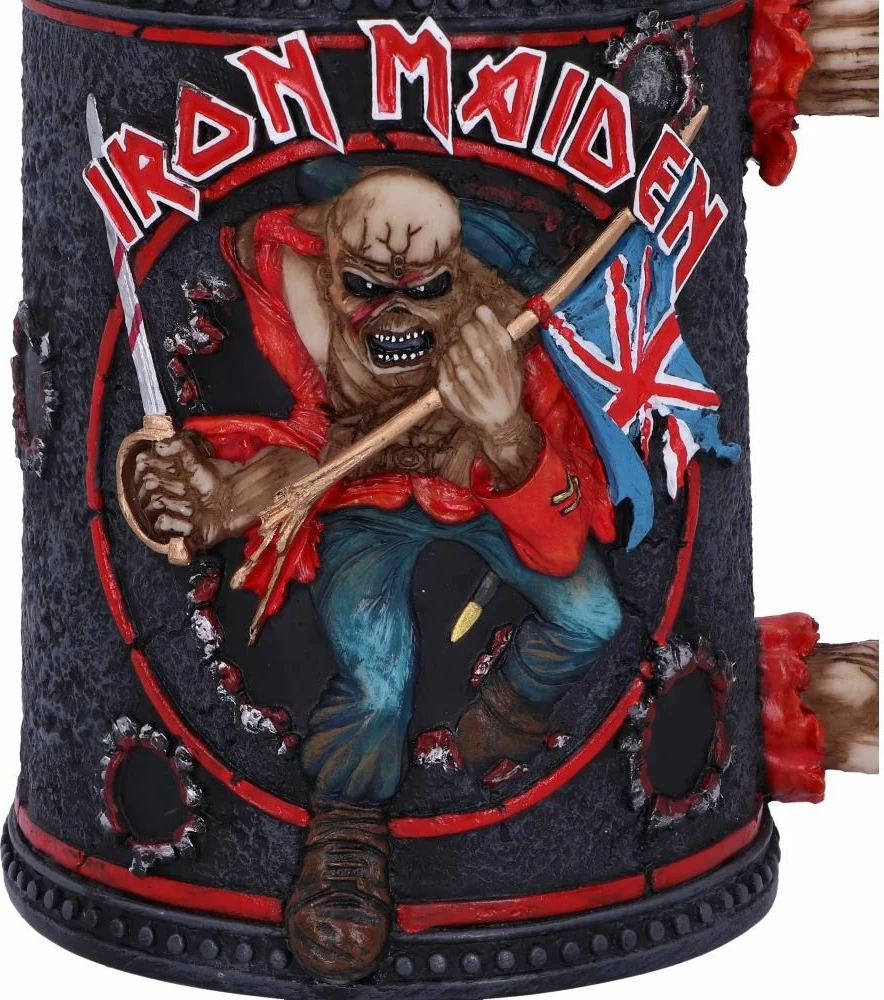 Krigë birre NEMESIS NOW Iron Maiden Eddie The Trooper, resin me insert çelik inox