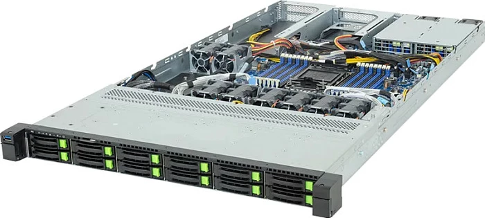 Server barebone Gigabyte R164-SG5-AAV1, Rack 1U, LGA 4710, 1600W, 12x 2.5" hot-swap, 80 PLUS Titanium