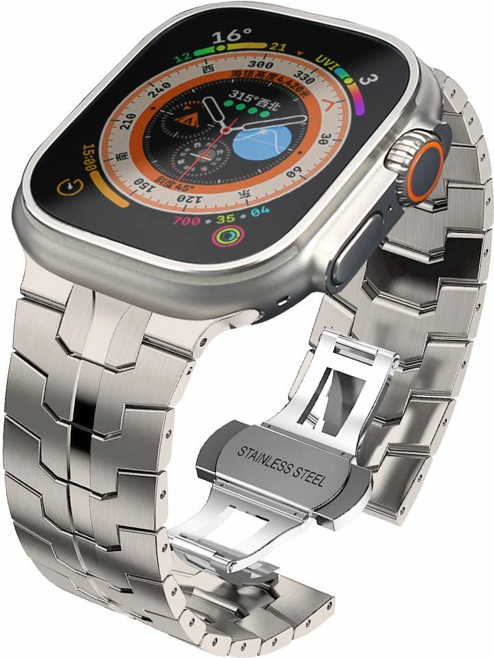 Byzylyk çeliku për Apple Watch Tech-Protect Stainless Line, 42/44/45/49 mm, titanium