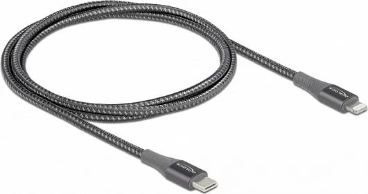 Kabllo DeLOCK USB-C në Lightning, 1 m, MFi, USB PD, 3A, gri