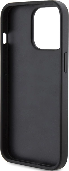 Mbështjellës Guess 4G Triangle Metal Logo për iPhone 14 Pro, i zi