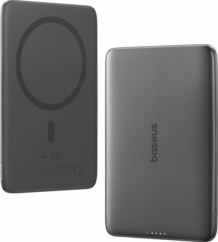 Powerbank Baseus PicoGo AM41 5000mAh 20W MagSafe ultra-slim, i zi, me kabllo USB-C 60W 30cm