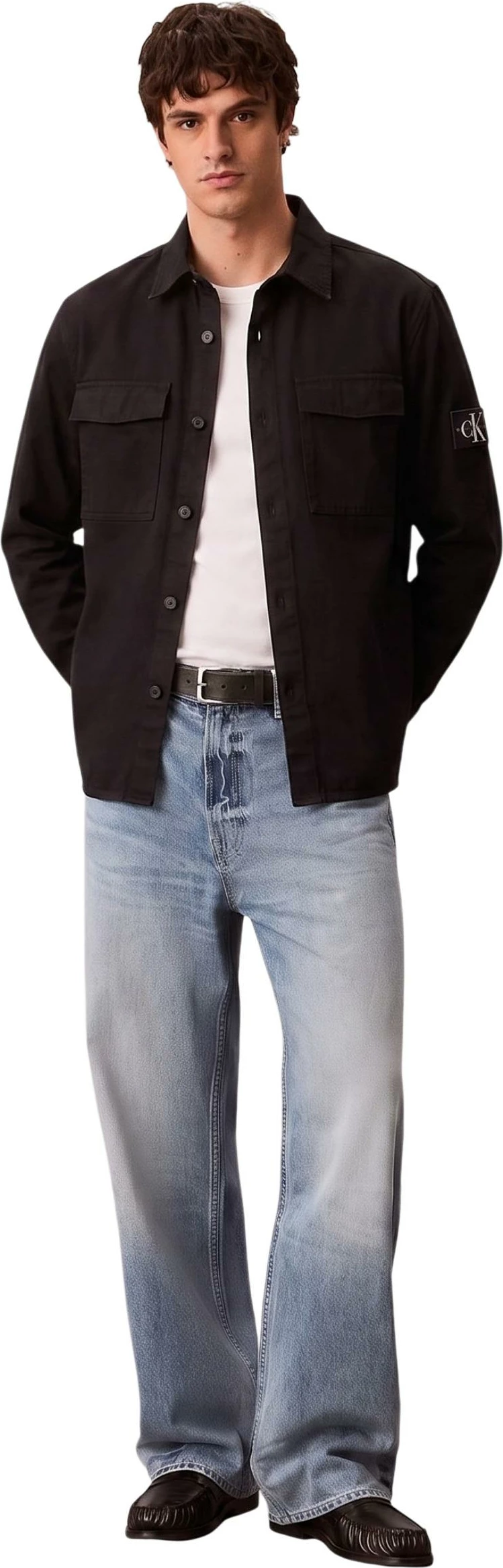 Këmishë me mëngë të gjata për meshkuj Calvin Klein Jeans LV04RG121G, e zezë [Madhësia: M]