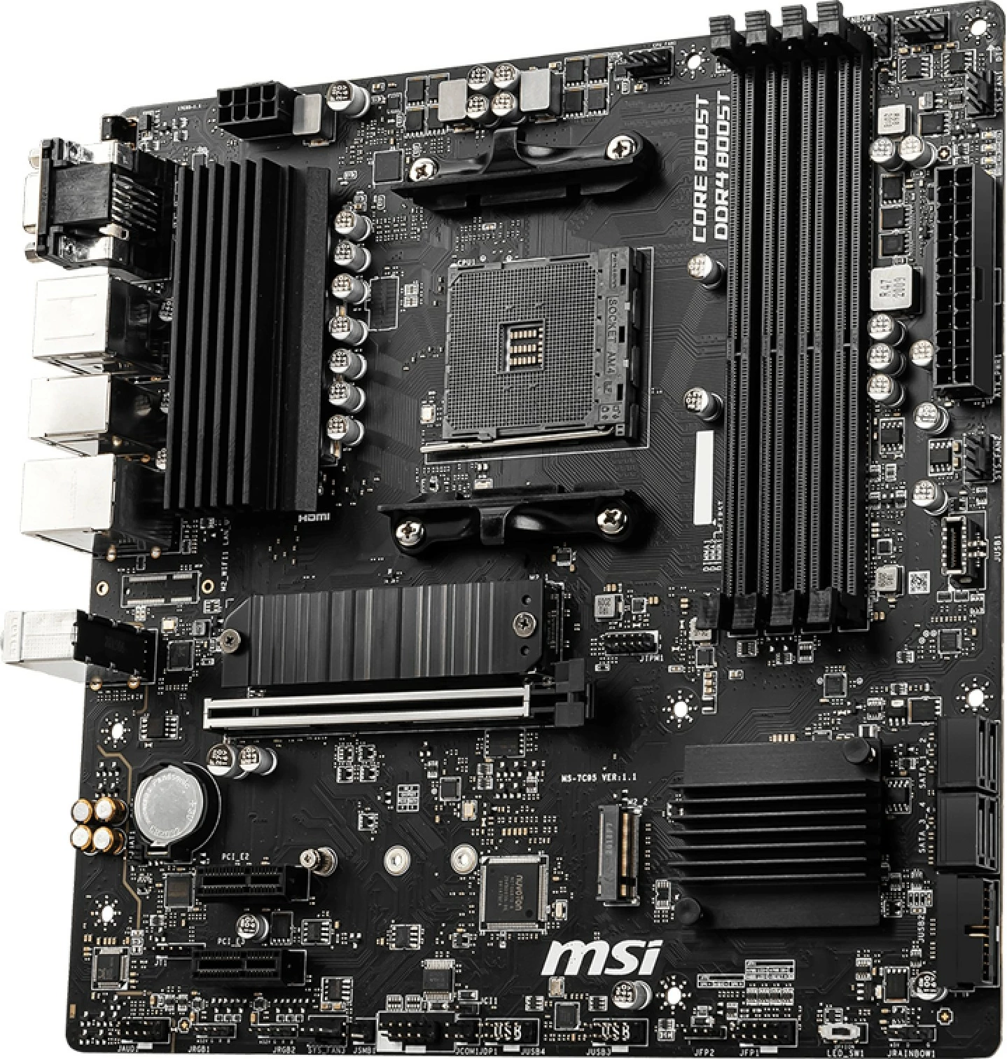 Pllakë amë MSI B550M PRO-VDH, AMD, Socket AM4, DDR4-SDRAM, 128 GB, micro ATX