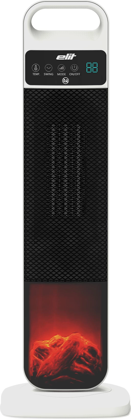 Ngrohës kullë PTC, Elit, PTC TORRE, 2000 W, 2 nivele ngrohje, oscilim automatik, telekomandë, timer 24h, efekt flake