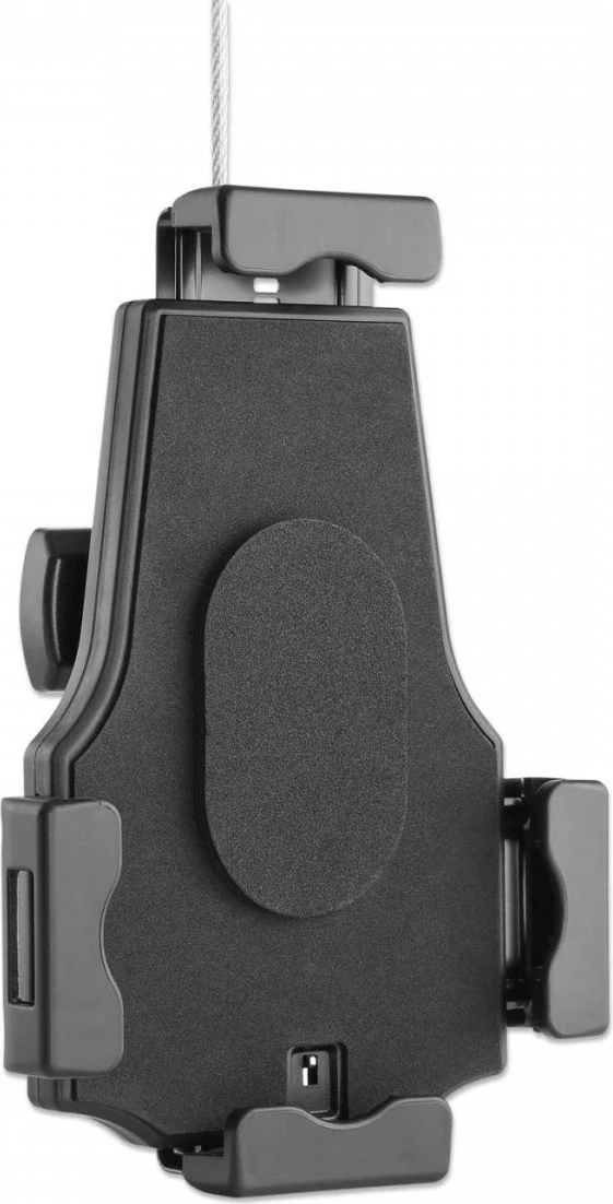 Mbajtës tablet, Manhattan 462112, 7.9-10.5 inch, me kyç dhe litar sigurie, tavolinë/mur, i zi