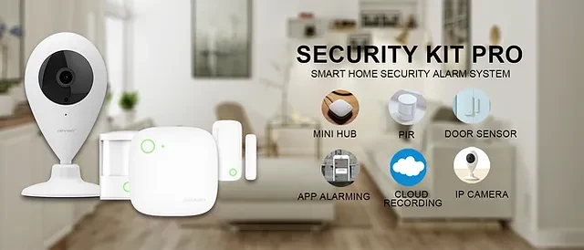 Set i automatikës shtëpiake 1 Mini Hub, 1 PIR Sensor, 2 Magnetic Contacts, 1 Indoor WiFi Camera