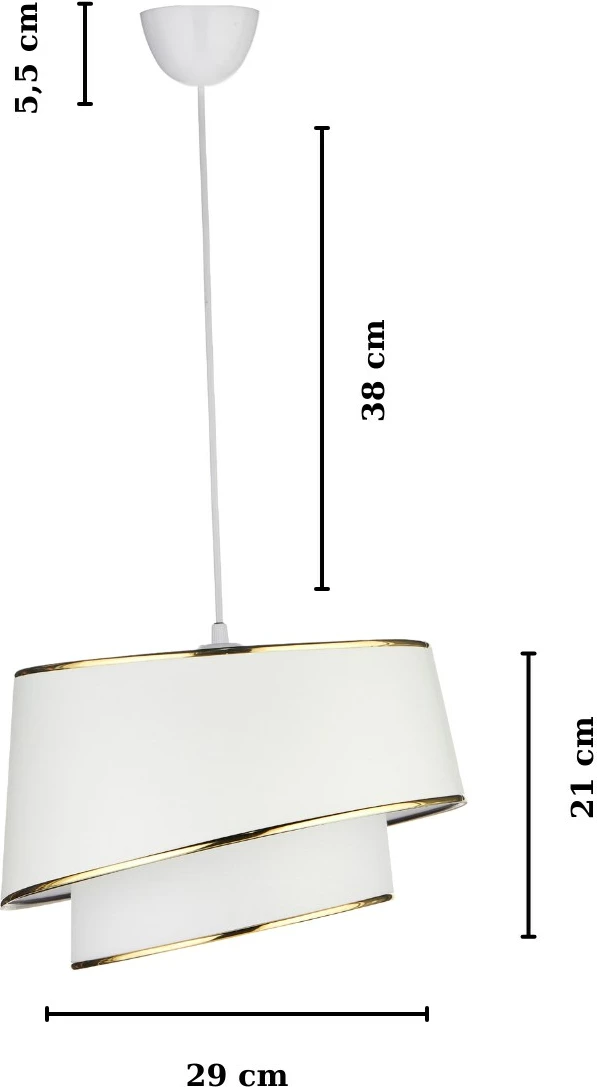 Llambë tavani Opviq, KS-2003, kapak prej stofe, e bardhë dhe ari