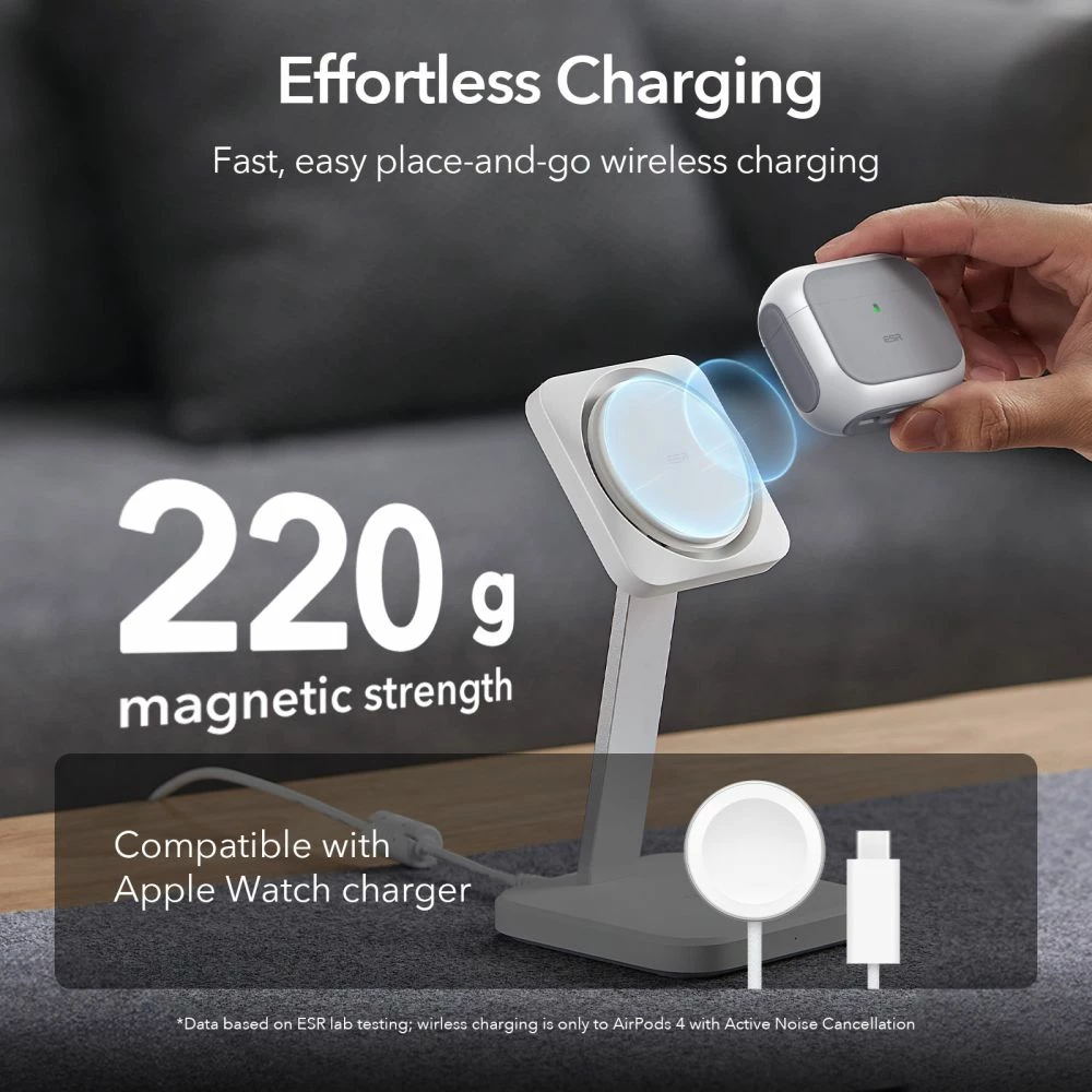 Mbështjellës ESR Orbit HaloLock për AirPods 4, MagSafe, Bardhë