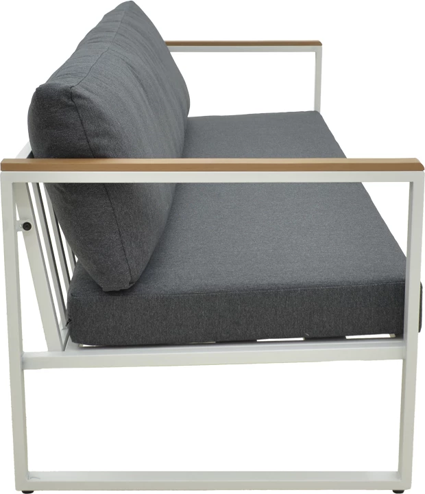 Divan dyvendësh Aurelio, metalik, ngjyrë e bardhë, jastëkë antracit, 130x74x63cm