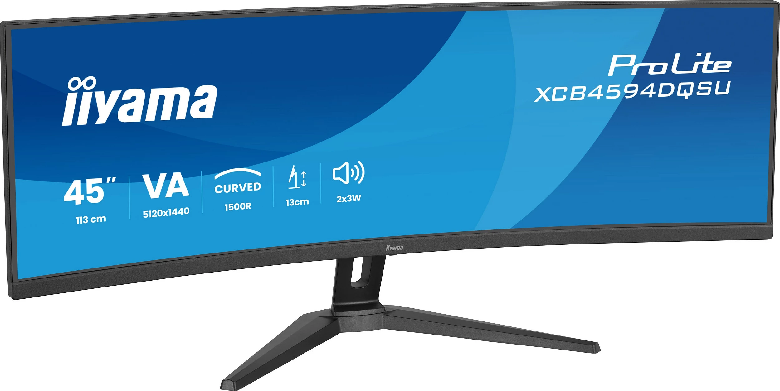 Monitor iiyama ProLite XCB4594DQSU-B1, 44.5", Curved, 5120x1440, VA, FreeSync, i zi