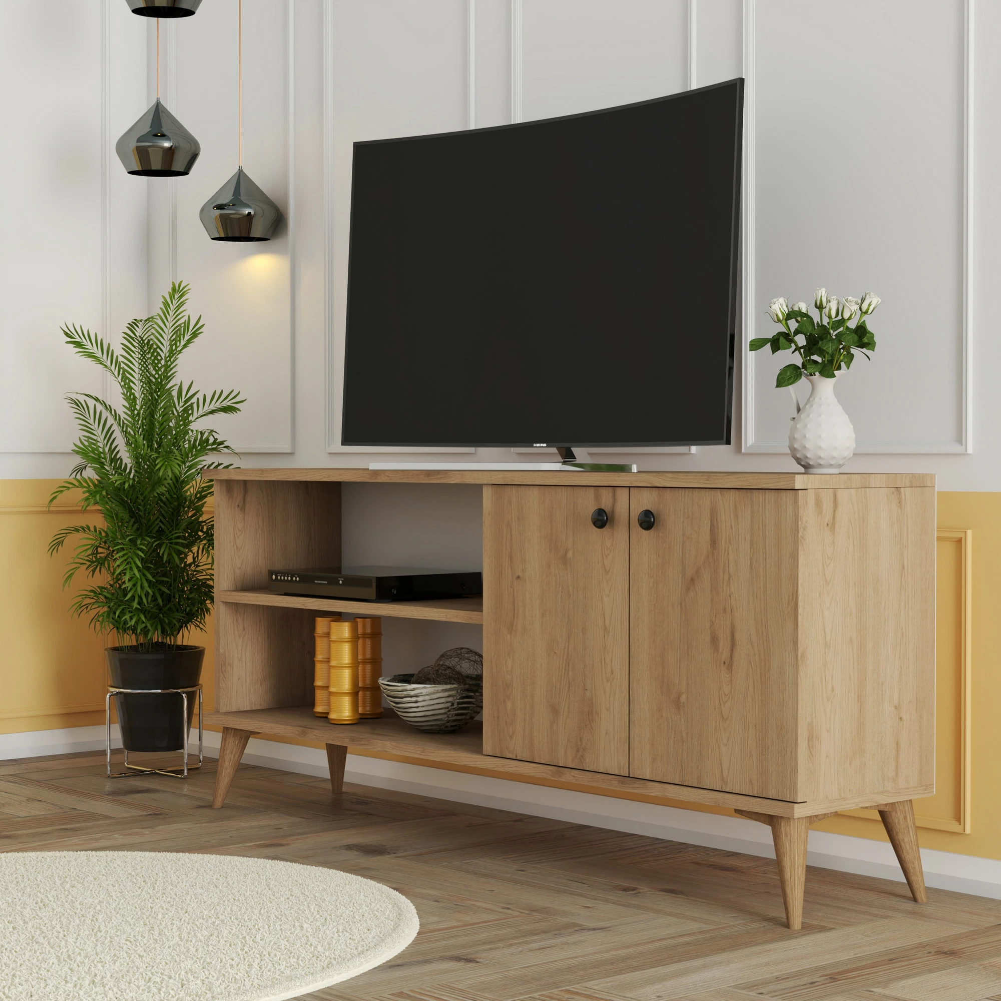 Komodë TV Hanah Home, Everest 1572, ngjyrë lisi, 138x60x29.5cm