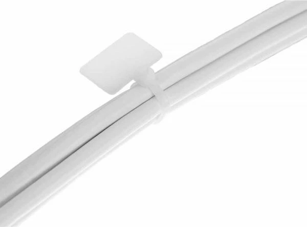 Lidhëse kabllosh InLine 59967G 100mm x 2.5mm, me zonë etiketimi, e bardhë, 100 copë