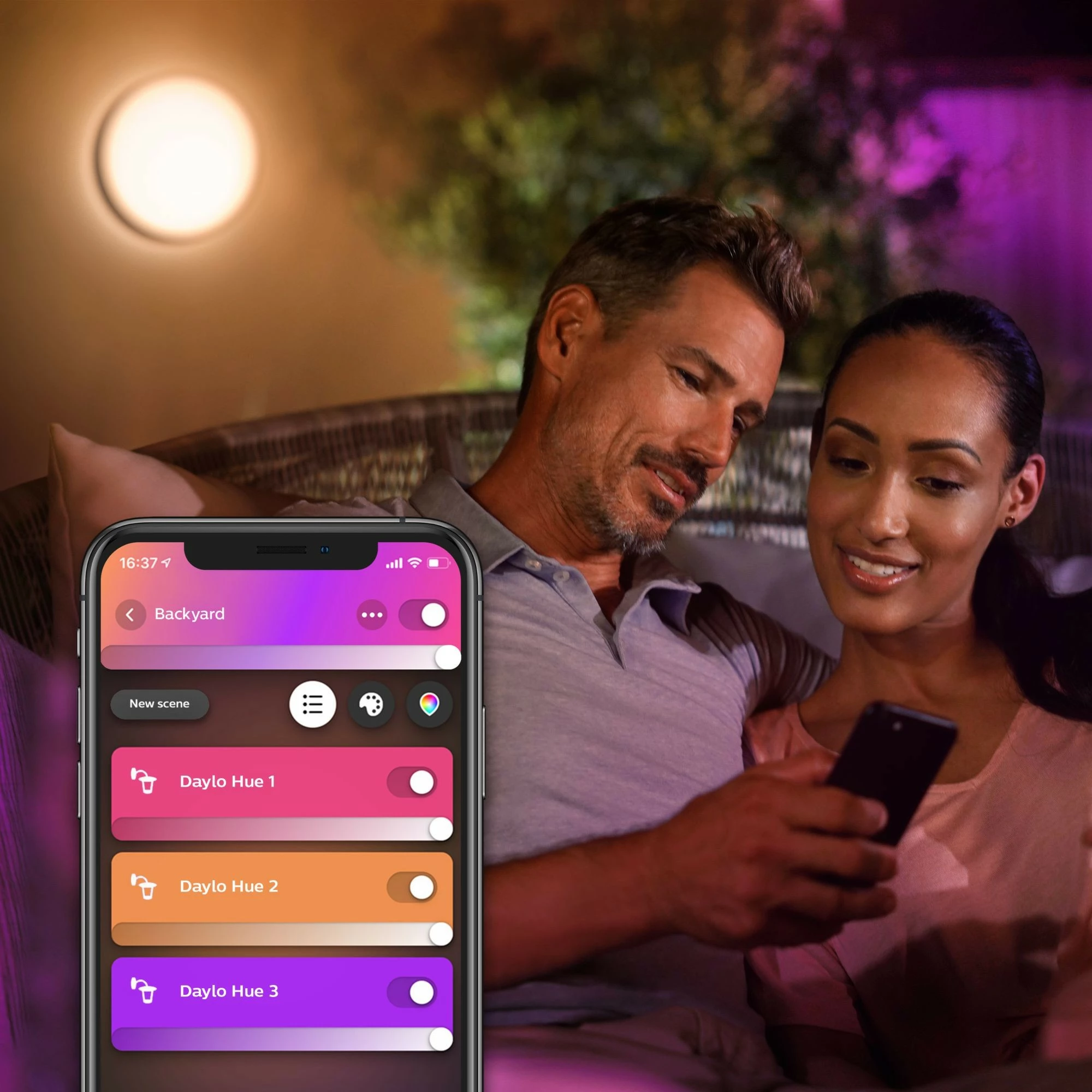 Llambë smart Philips Hue Daylo, LED, 1050lm, e zezë