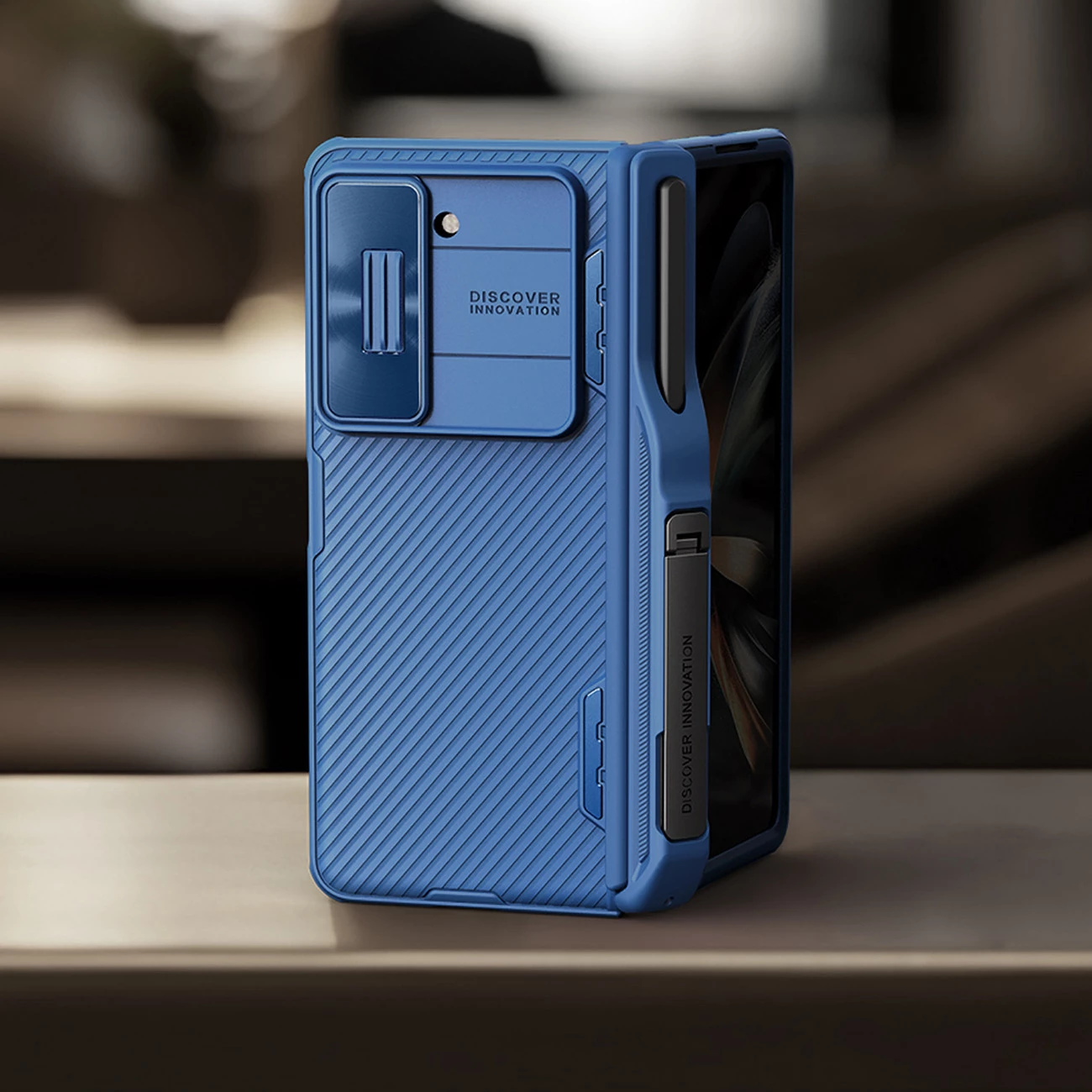 Mbështjellës Nillkin CamShield Fold Case për Samsung Galaxy Z Fold 5, me mbajtëse për stilolaps, e zezë
