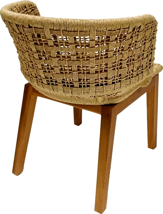 Karrige Milou, dru tik dhe litar pe, ngjyrë natyrale, 59x65x73cm