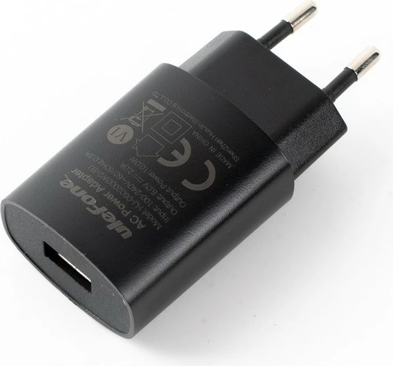 Karikues muri, Ulefone, UF-CHAR-10WR, 10W 5V/2A, 1x USB-A, prizë EU, për Armor X12 Pro dhe Tab W10, i zi
