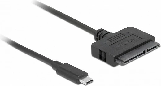 Adapter USB-C në SATA 22-pin DeLOCK, 0.5 m, 6 Gb/s, i zi