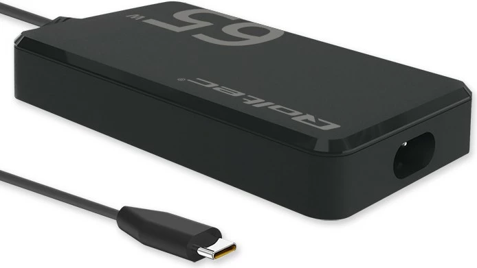 Karikues rrjeti Qoltec 65W GaN, USB-C 3.1, për laptop, MacBook, celular, i zi, me kabllo