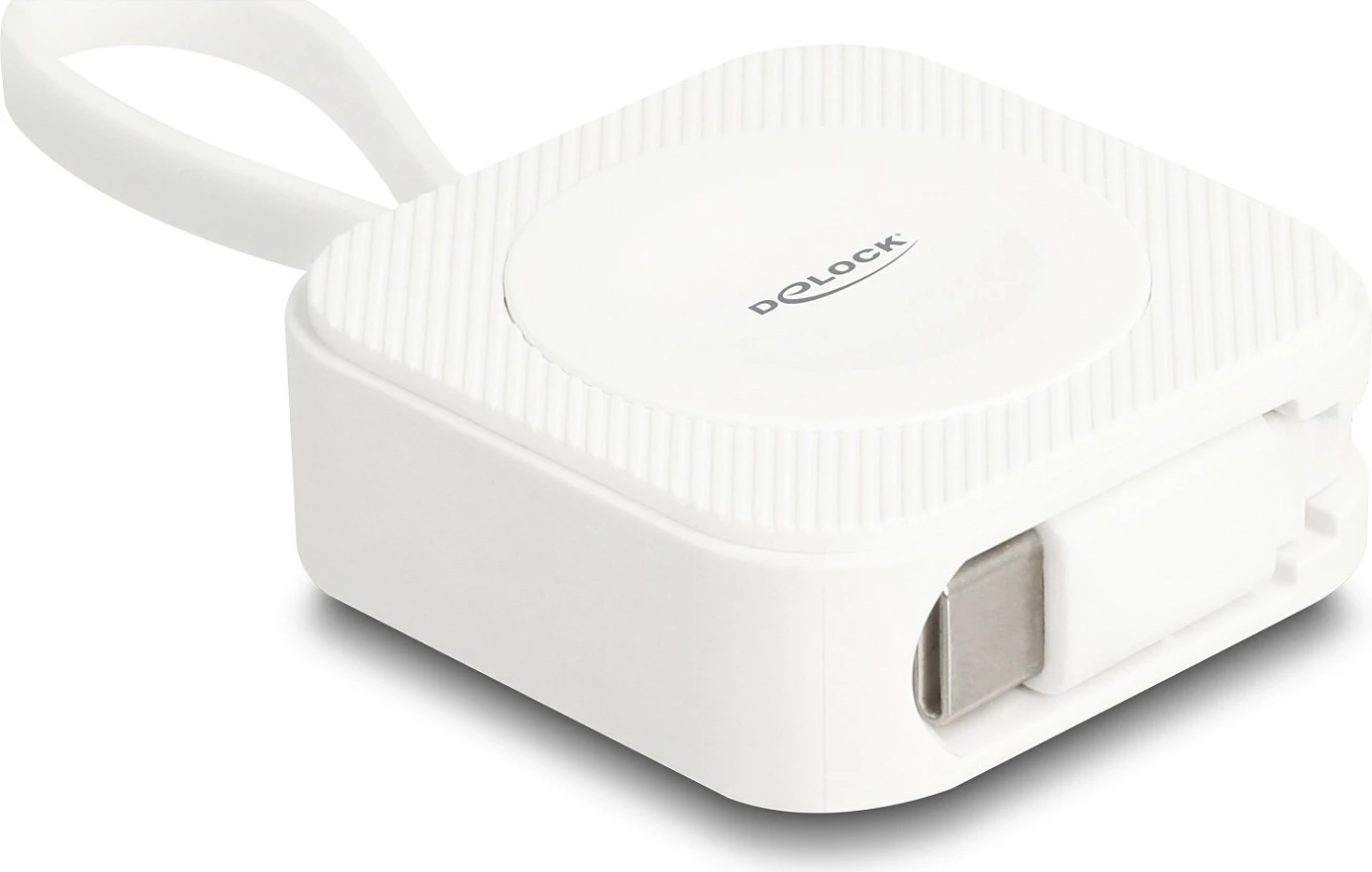 Pad karikimi USB-C DeLOCK për Apple Watch, 2.5 W, magnetik, i bardhë
